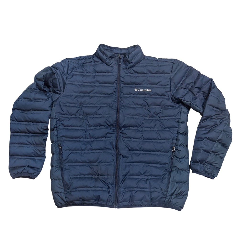 Columbia Men's Down Quilted Puffer Jacket XL Navy Blue 650 Fill Puffer Winter